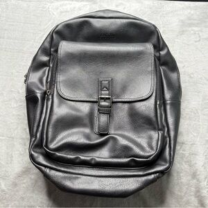 Reaction Kenneth Cole Black Leather Backpack